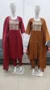 1776 To 1779 By Ossm Style Chinon Hand Work Kurtis Set Size Combo